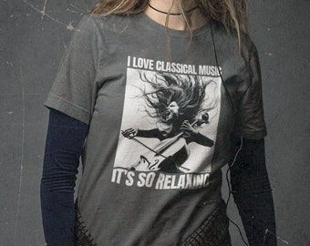 Camiseta de cuello redondo de violonchelo, camiseta de violonchelista, regalo genial de camiseta de violonchelo, regalo divertido de humor clásico para entusiastas de la música