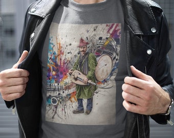 Camiseta de cuello redondo para hombre Hurdy Gurdy