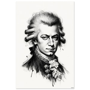 Charcoal Mozart Museum-Quality Matte Paper Poster