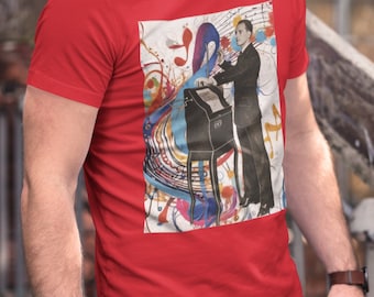 Camiseta con cuello redondo Theremin, camiseta Theremin, camiseta Theremin