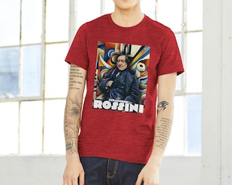 Gioachino Rossini Compositor Premium Unisex Crewneck Camiseta, Camiseta Rossini, Rossini Opera T, Profesor de Música Camiseta de Regalo para Estudiantes de Música