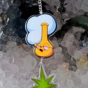 Jake the Dog Bong Keychain | Double Sided | Glitter Epoxy | Adventure Time