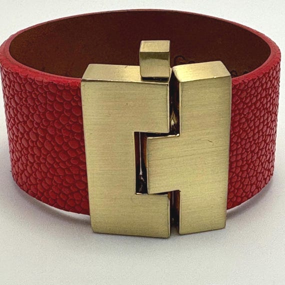 Vintage Leighelena Python Leather Wrap bracelet - image 1