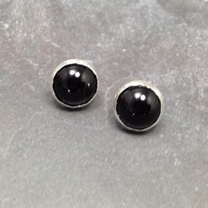 High Dome Onyx Cabochons (10mm) set in Sterling Silver