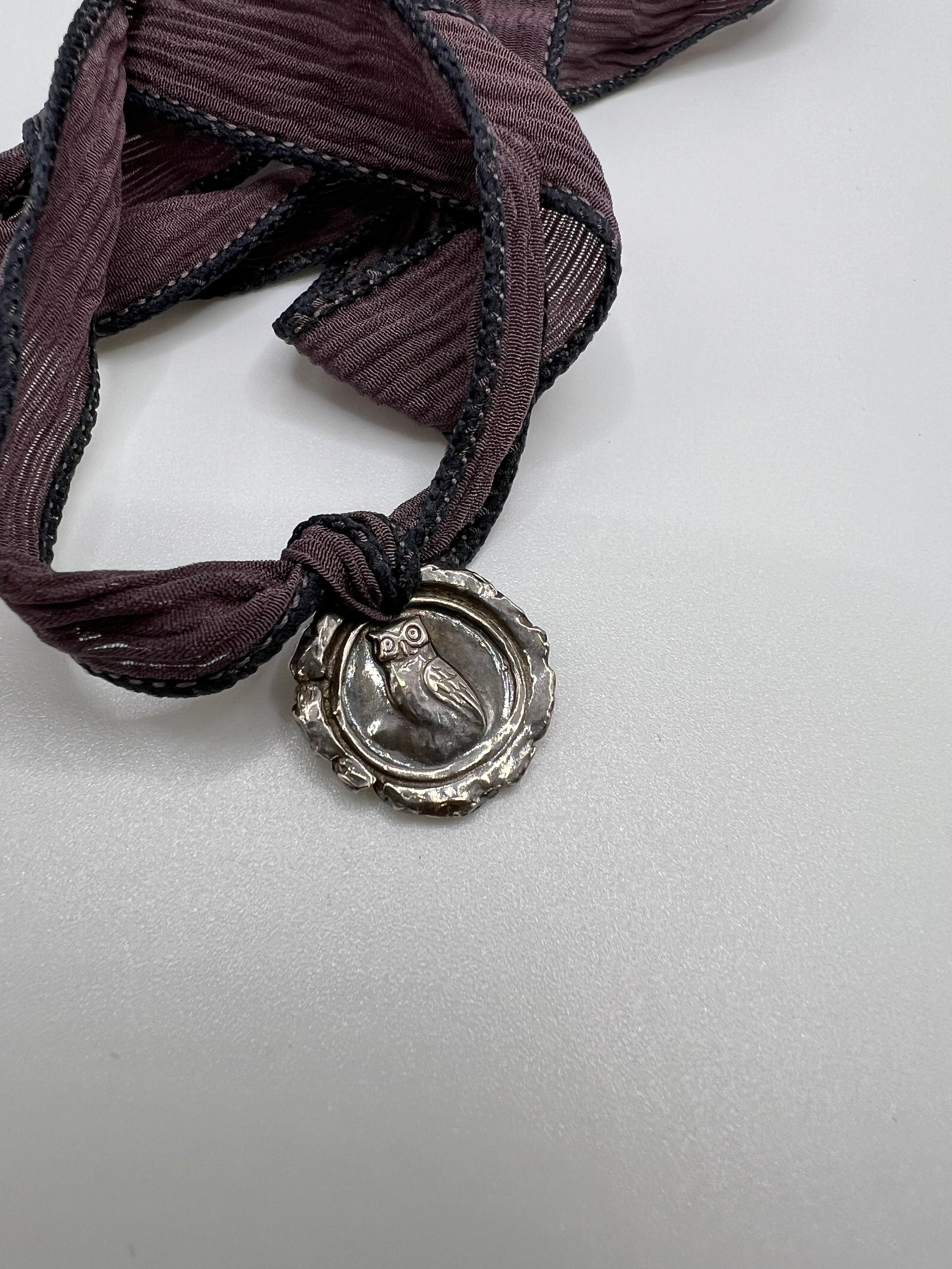 Silk Ribbon Wrap Bracelet Rustic Cross, LOVE philadelphia or Owl ...