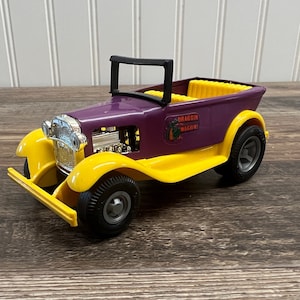 Tiny Tonka Draggin’ Wagon #452 – Vintage 1970s Purple & Yellow Roadster – Die-Cast Metal Toy – Collectible Tonka Car