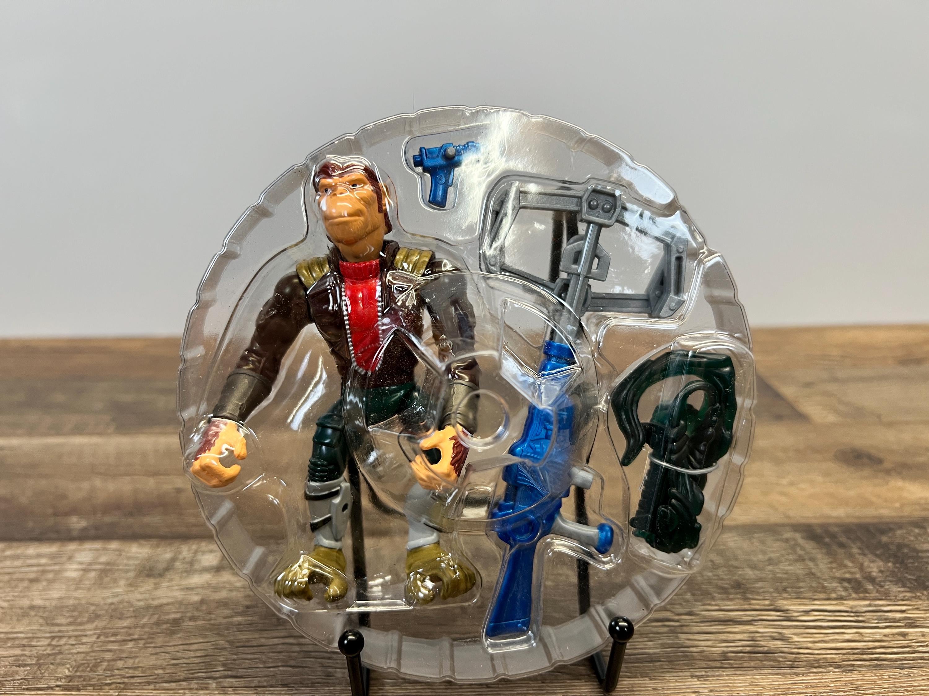 Figurine Space Monkeys Captain Simian Mattel 1995 - Vintage, Jaunie, Sans Accessoires