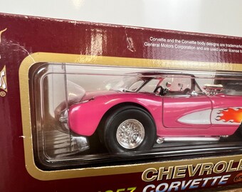 1957 Corvette Gasser Convertible Pink 1:18 Diecast Car Road Legends Chevy  Deluxe Collection Classic Display Model