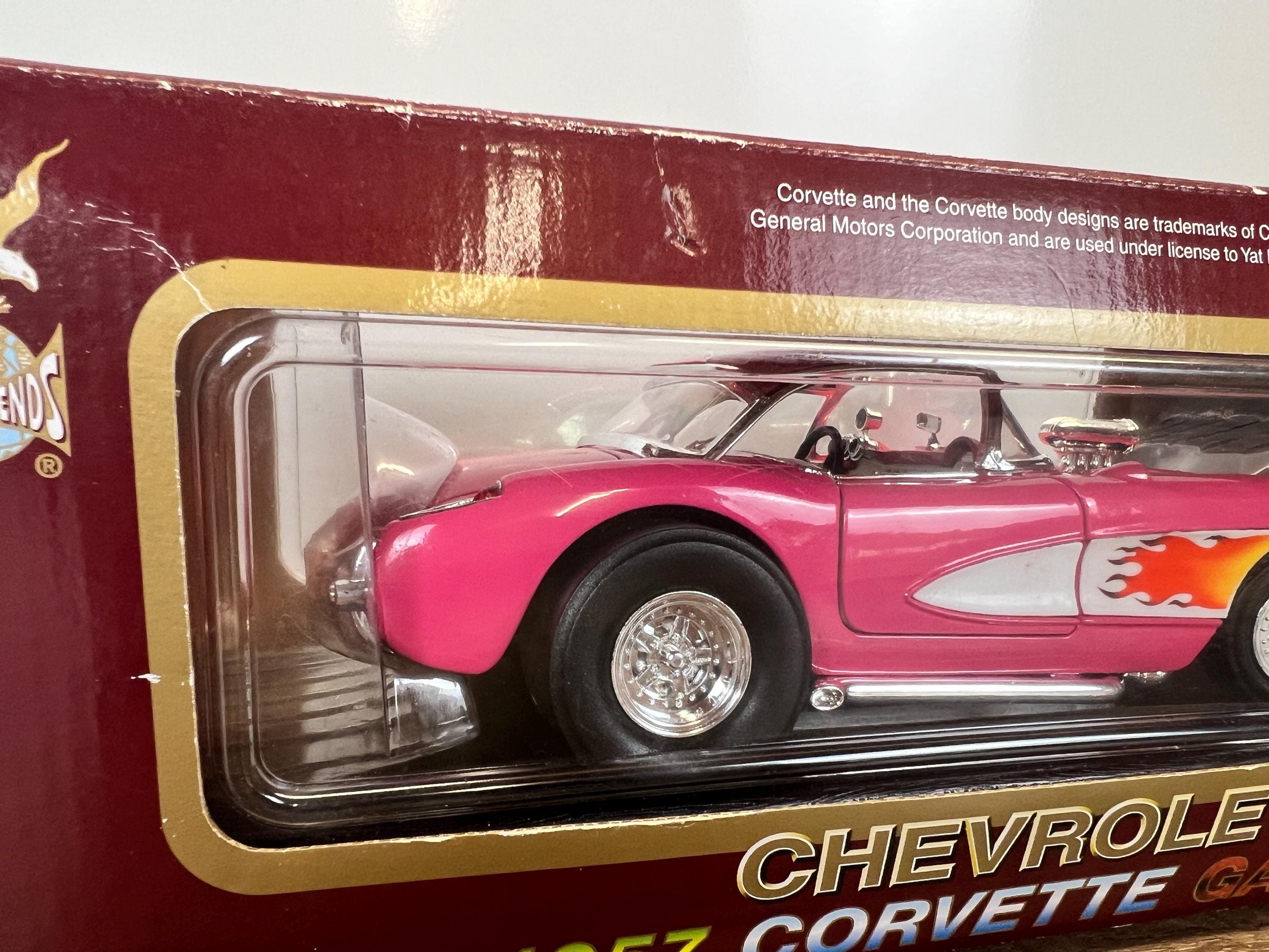 1957 Corvette Gasser Convertible Pink 1:18 Diecast Car Road