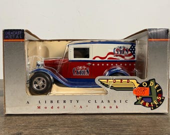 Ford Model "A" Billy Ray Cyrus Locking Coin Bank Vintage 1992 Collectible Vehicle