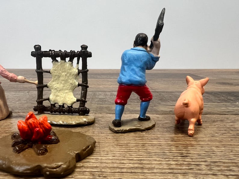 Safari Ltd Jamestown Settlers Figures Pilgrims Chicken Pig Camp Fire