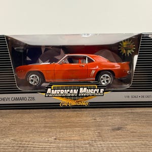 1969 Camaro Z28 Diecast 1:18 Ertl Collectibles Orange With White Stripes  American Muscle Series  Classic Chevy Model Car