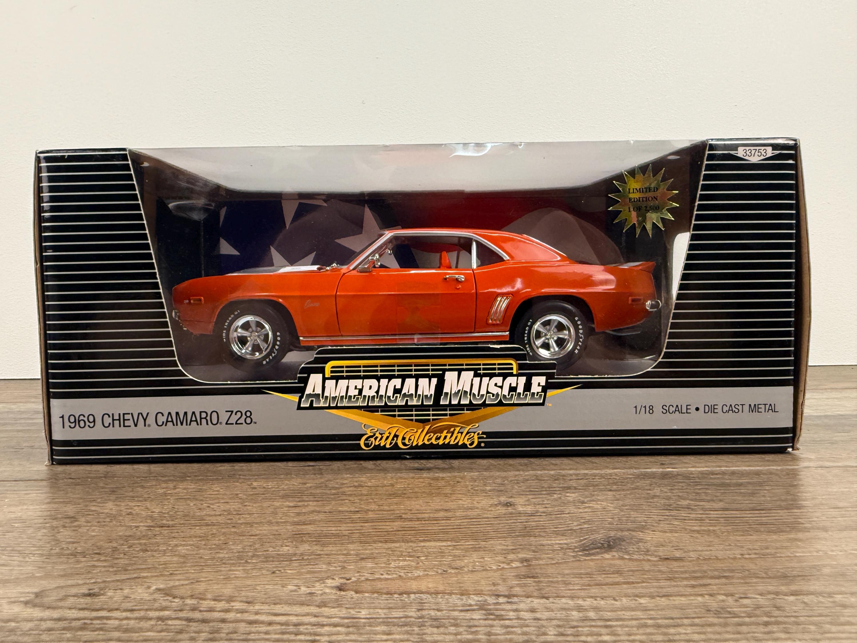 1969 Camaro Z28 Diecast 1:18 Ertl Collectibles Orange With White