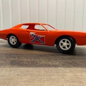 Vintage Dukes of Hazzard General Lee Dodge Charger – 12&quot; Plastic Toy Car by Gay Toys Inc. – 1980s TV Collectible