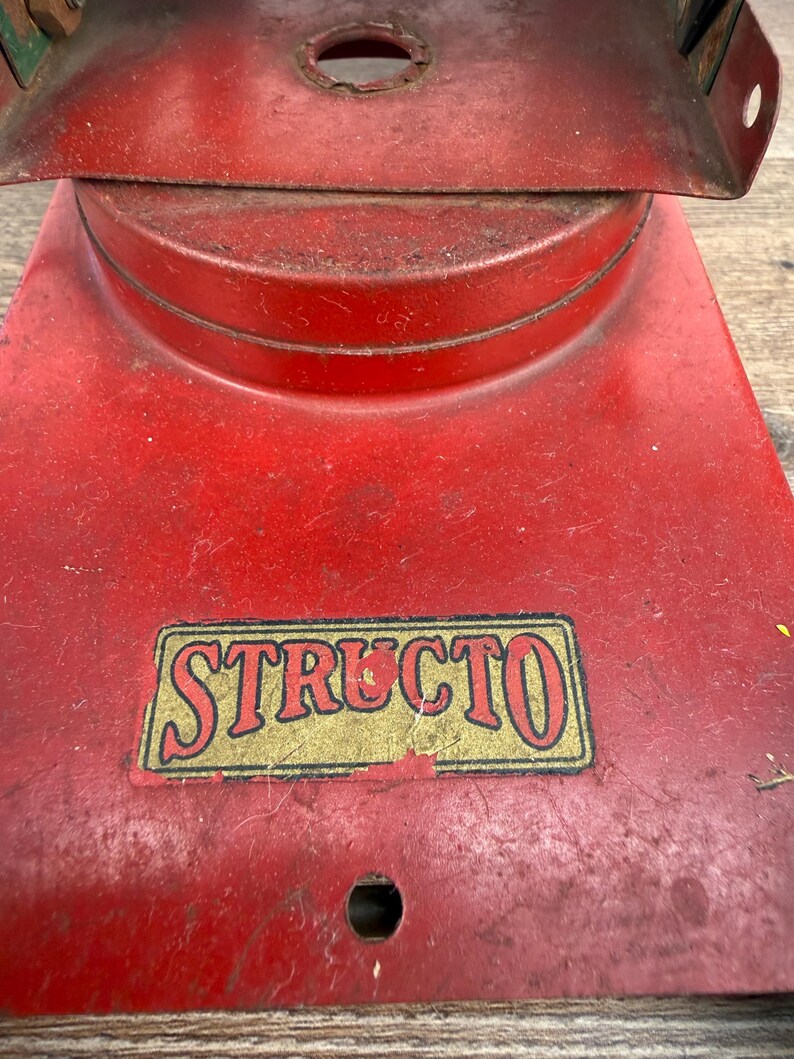 Structo Base 1920s 1930s Structo Pile Driver Pressed Steel Vintage Toy Rare ...
