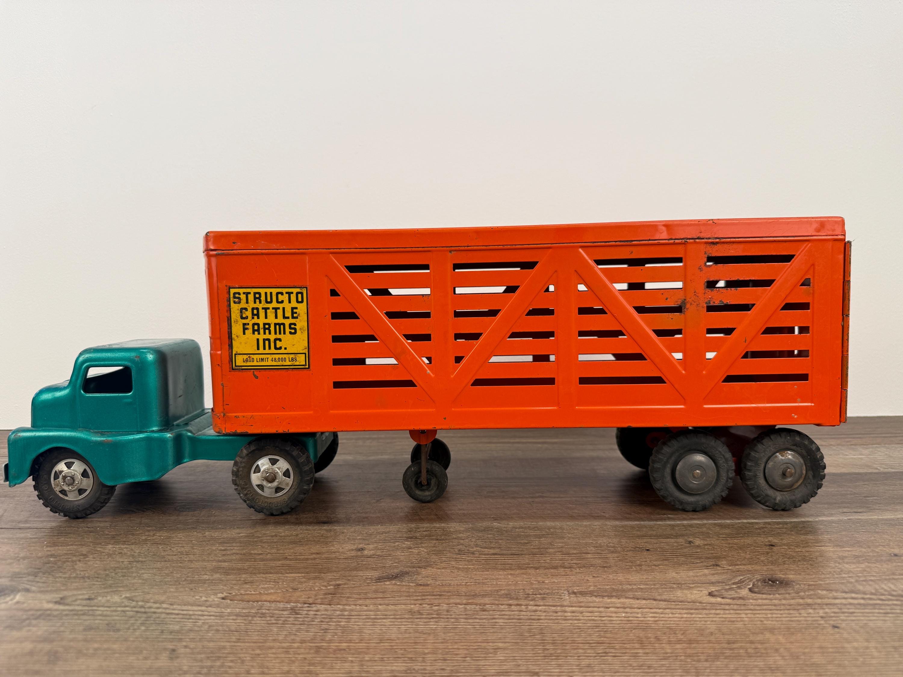 Vintage 50's Structo Auto Transport Car Carrier Truck -Ready