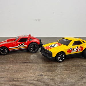 Vintage 1970s Tonka Action Push Race Cars Set of 2 Friction Cars Made in Japan Retro Racing Toy Vehicles  Tested Working