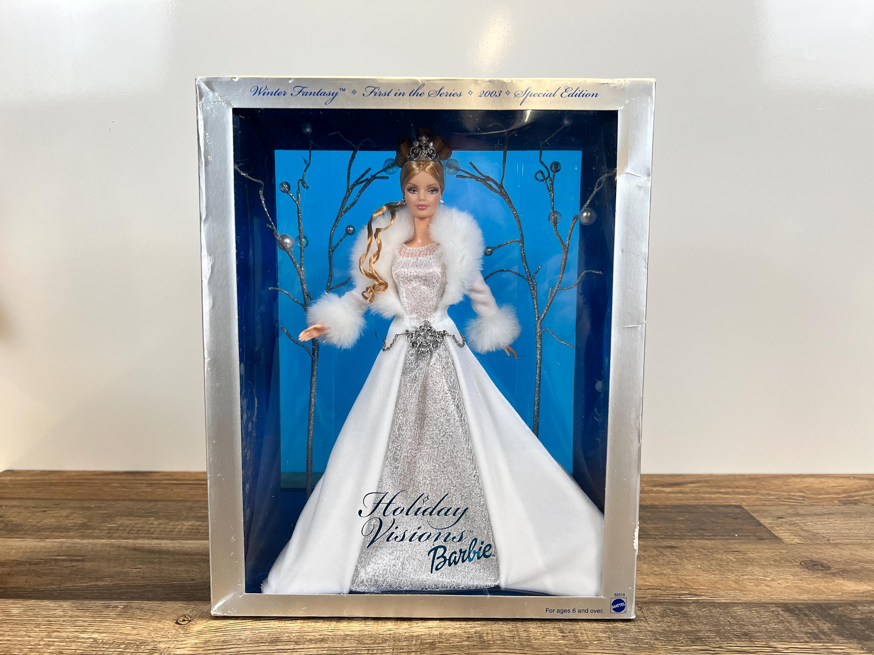 Barbie Holiday Visions Winter Fantasy 2003 Doll – Special Edition  Collectible Barbie in Gown – Christmas Display Keepsake
