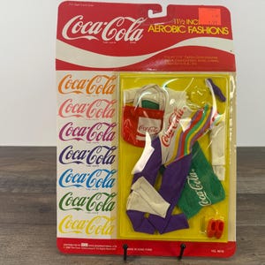 Vintage Coca Cola Clothes For Barbie Sidney Lindsey Dream Girl USA Aerobic Fashions BBI Toys 1986 Hong Kong For 11 1/2 Dolls