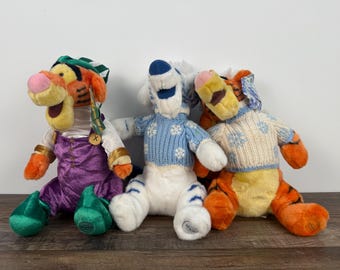 Tigger Plush Snowflake Elf 14 Inches Set of Three Disney Store