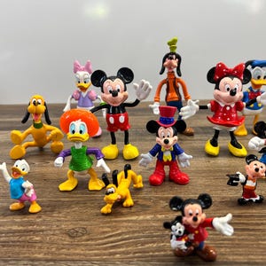 Vintage Disney Figures Lot of 13 – Assorted Sizes & Characters – Some Poseable – Classic Disney Collectible Toys