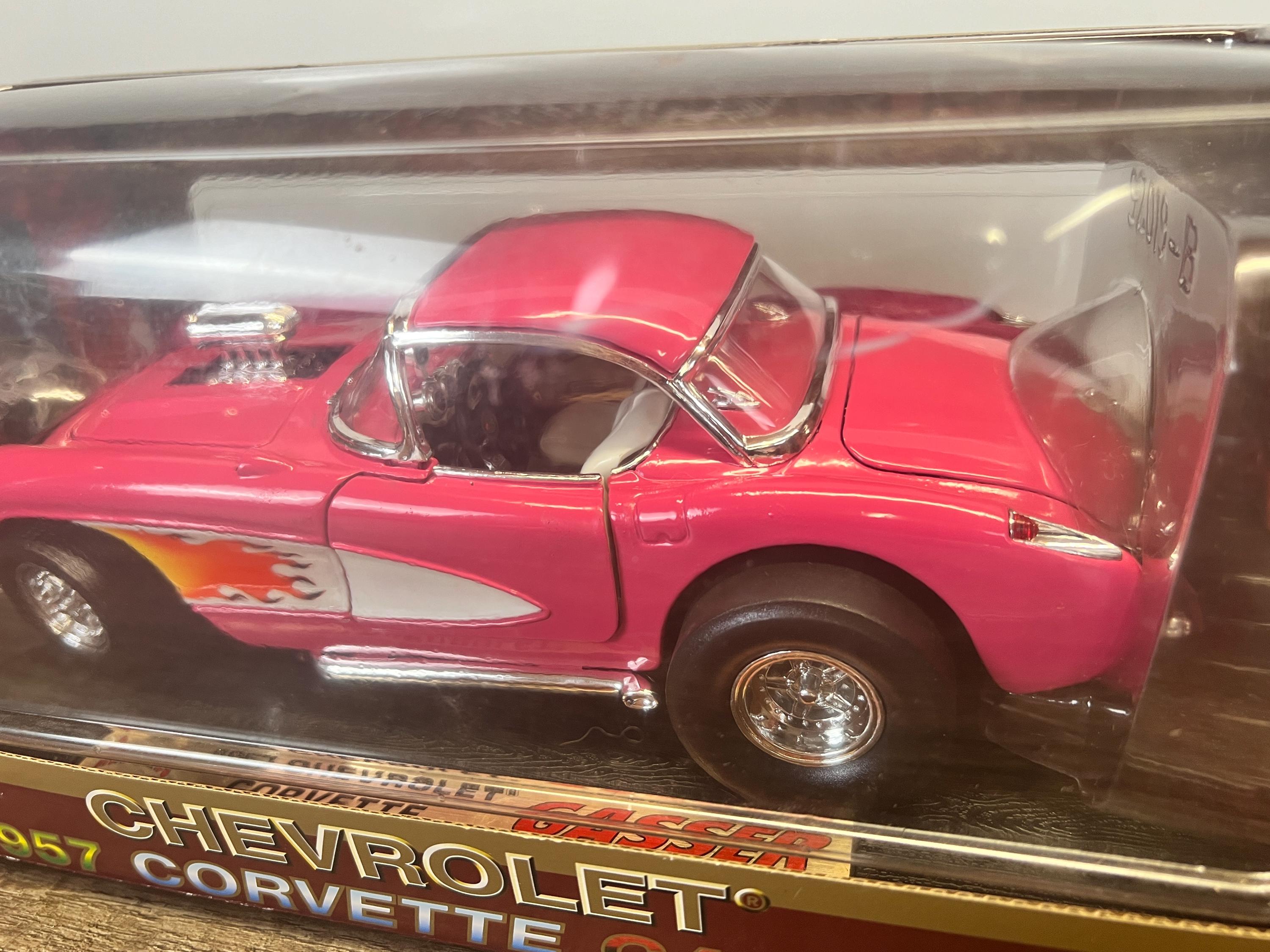 1957 Corvette Gasser Diecast: Pink Chevrolet Convertible (1/18