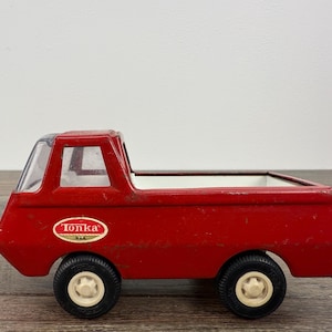 Vintage Tiny Tonka Red Pickup Truck 1960s Pressed Steel Toy Truck Classic Miniature Tonka Collectible