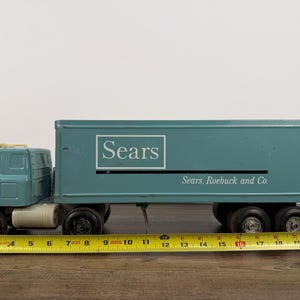 Vintage 1970s ERTL Sears Pressed Steel Semi-Tractor Trailer (22 Inch)