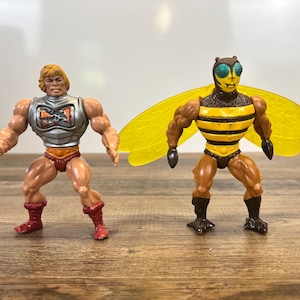 He-Man and Buzz Off Vintage Masters of the Universe Action Figures 1983 Set of Two Collectible Action Figures