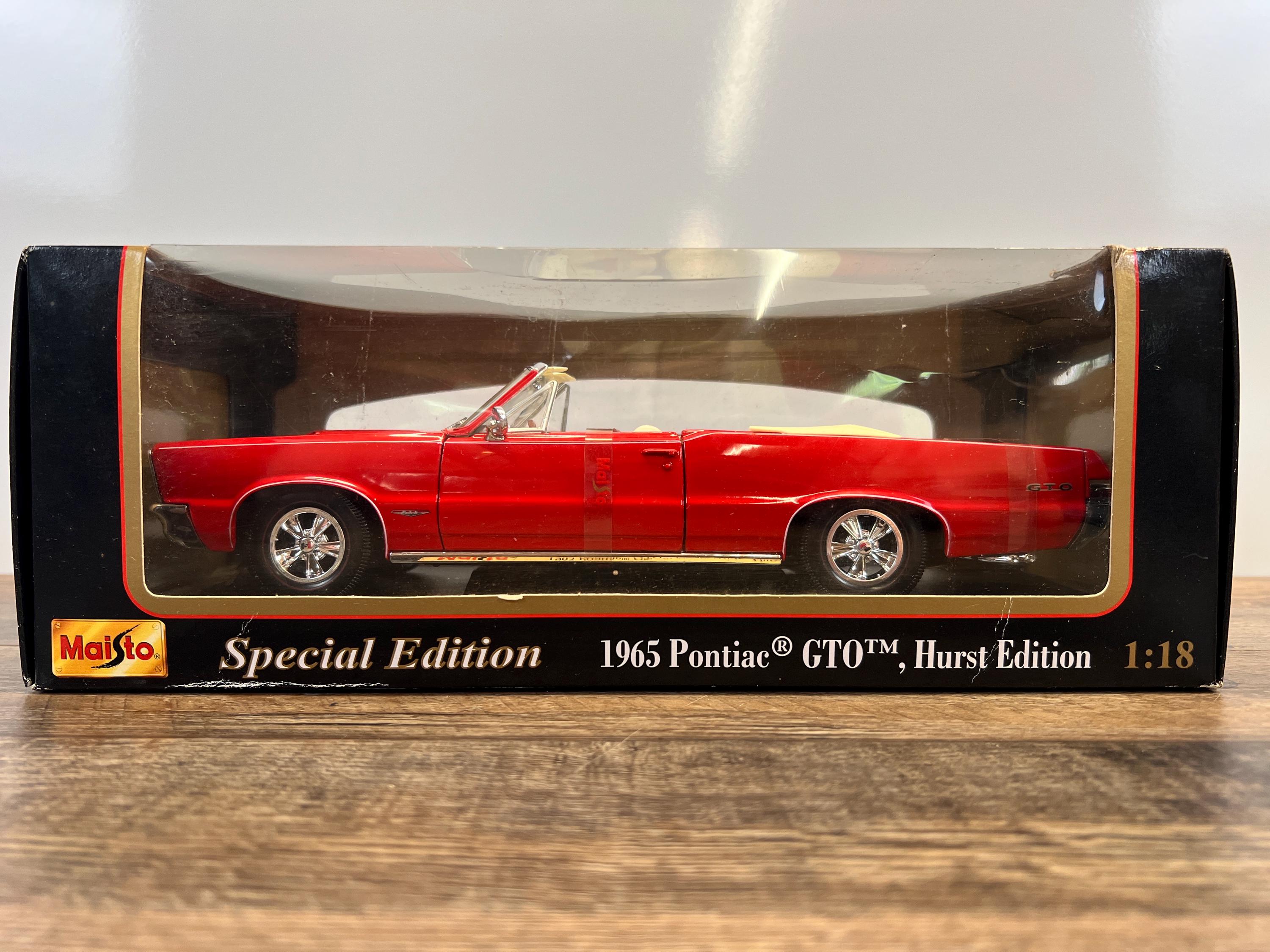 1965 Pontiac GTO Red Hurst Convertible Diecast - Maisto Special