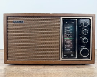 Vintage Sony TFM-9440W AM/FM Tabletop Radio – Wood Grain Case – 1970s Working Radio – Tested – Retro Home Audio Decor