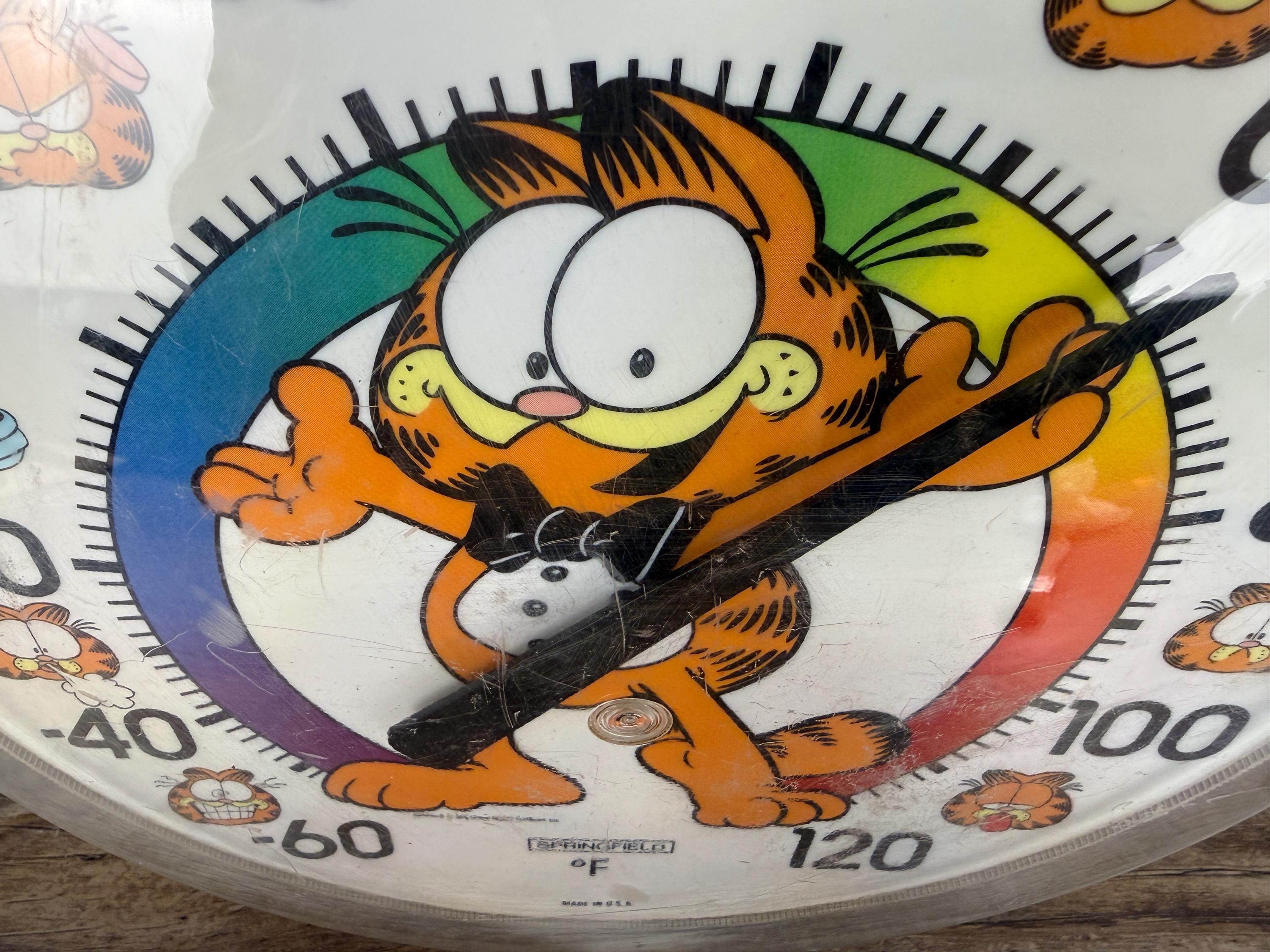 Springfield Instruments Vintage 1978 Garfield Thermometer 12 Inch Round Wall Decor Springfield ...
