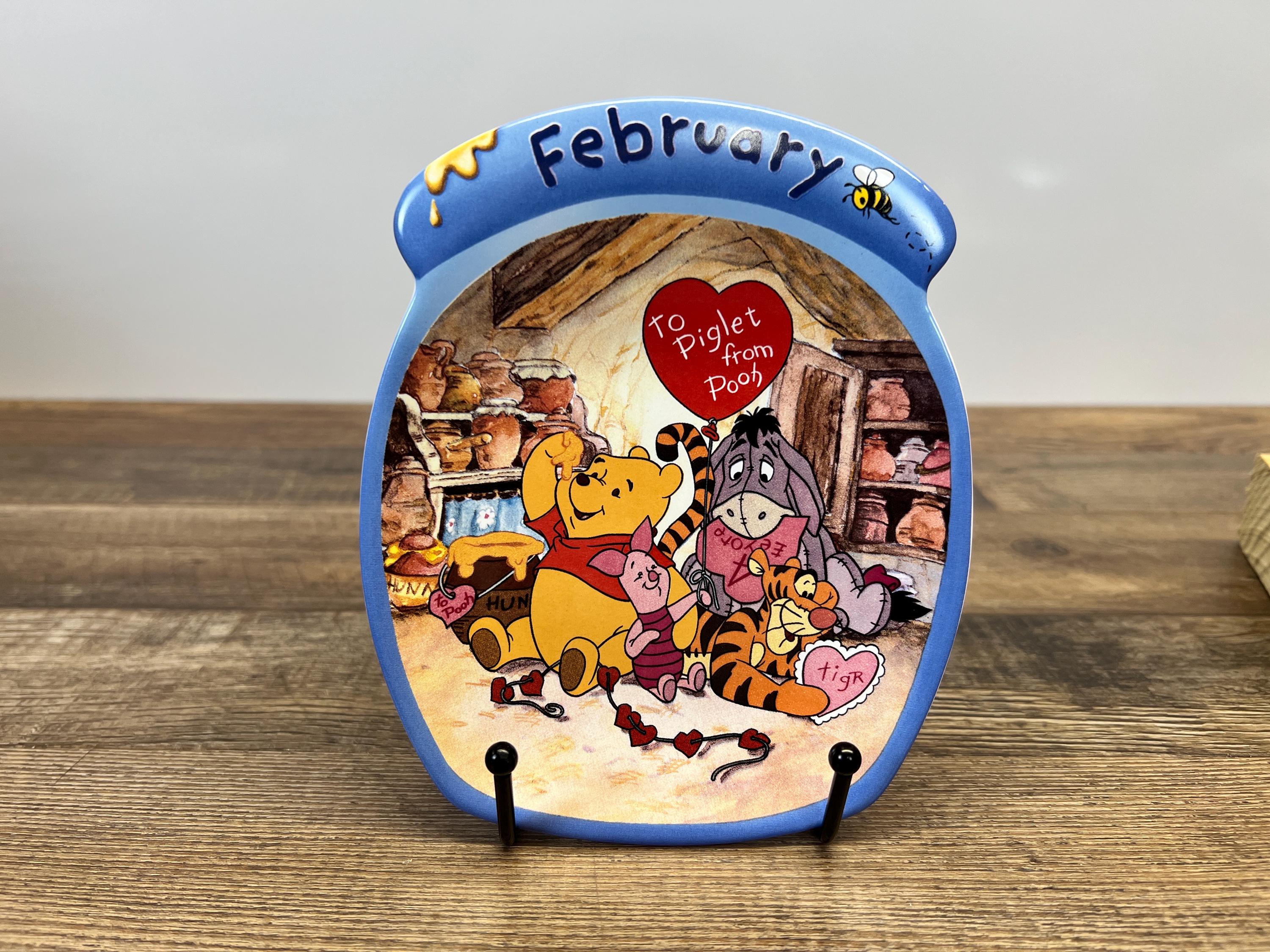 Winnie the Pooh February Calendar Plate - Disney Bradford Exchange