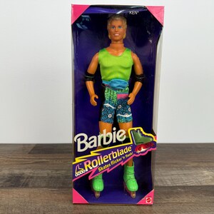 Mattel Barbie Ken Doll Rollerblade Skates Flicker 'n Flash #2215