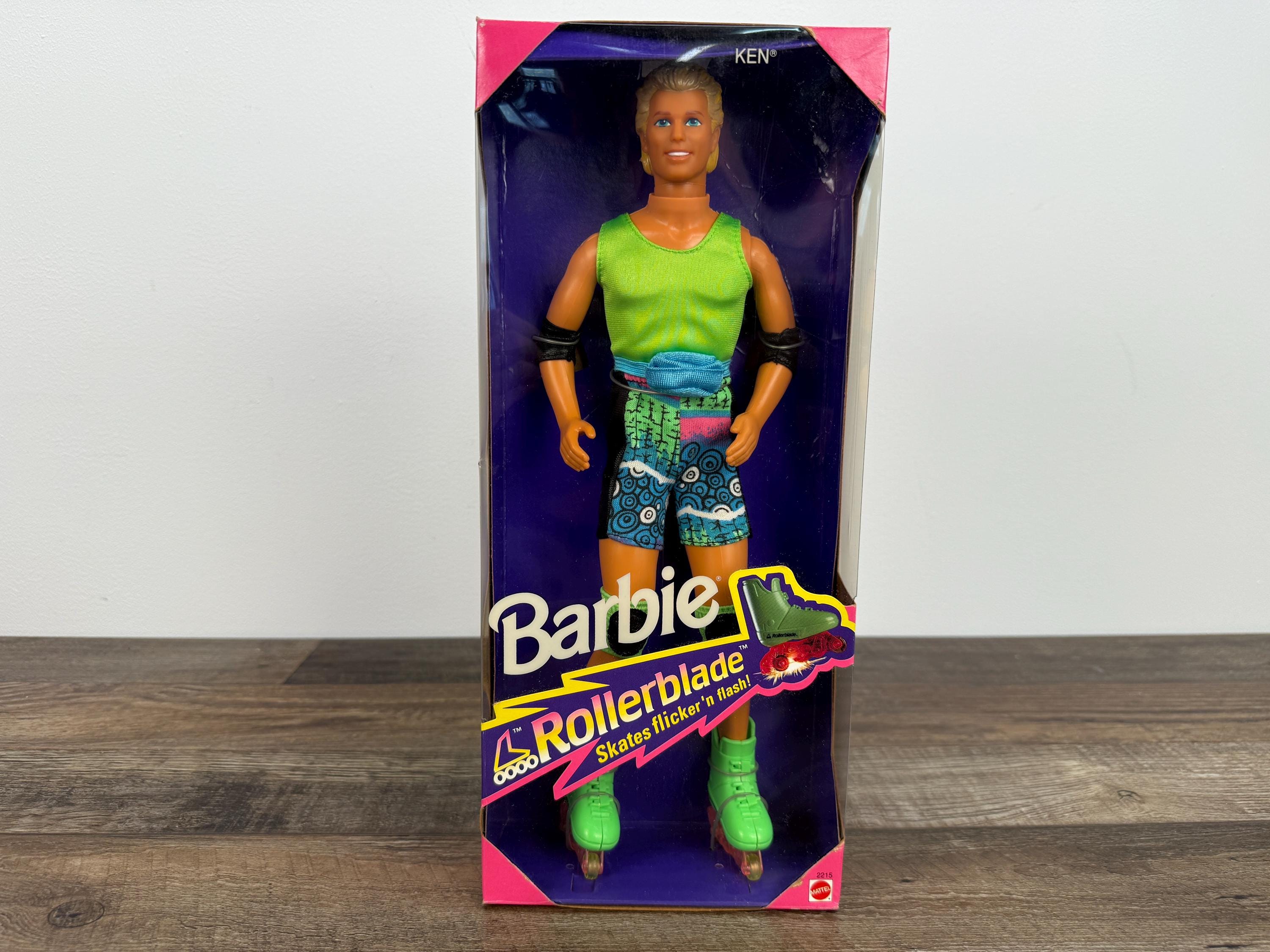 Mattel Barbie Ken Doll Rollerblade Skates Flicker 'n Flash #2215