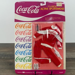 Vintage Coca Cola Clothes For Barbie Sidney Lindsey Dream Girl USA Active Sportswear BBI Toys 1986 Hong Kong