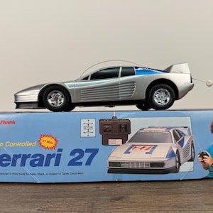 Vintage 1986 Radio Shack RC Ferrari Testarossa – 27MHz Remote Control Car – Cat No 60-4062 – Tandy Electronics Collectible Toy