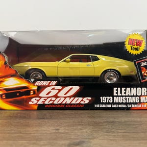 Eleanor 1973 Mustang Mach 1 1/18 Die Cast Gone In 60 Seconds Movie Car Collectible Vintage Ford Muscle Model