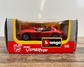 Burago 1/18 – Dodge Viper RT/10 – Diecast Verte Et Rouge – Miniature De Collection
