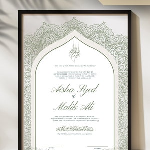 Nikkah-Urkunde für Hochzeit Kitab Urkunde Minimalist Katb Al-kitaab Vertrag Islamische Heiratsurkunde Katb Ketab Papier