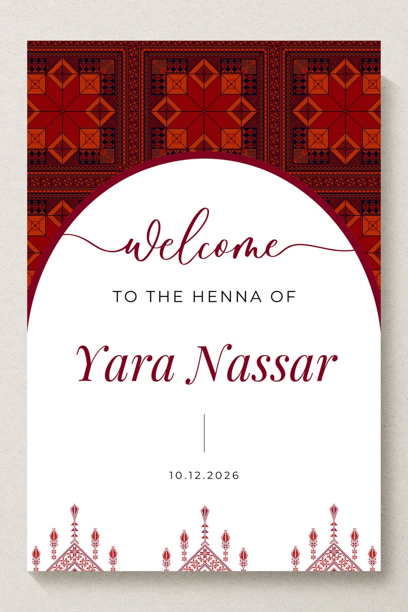 Modern Minimalist Printable Henna Party Welcome Sign Beautiful