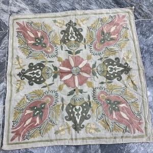 Vintage Floral Embroidery Uzbek Suzni handmade needle work suzani from Uzbek Wall Decor  Wall Hanging 50 x 45 cm Decor Sale