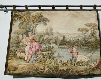 French Tapestry, Vintage Tapestry, Authentic Wall Hangings, Goblins Tapestry Medieval  Wall Hanging, Living Room, Dining Room 105 x 75 cm