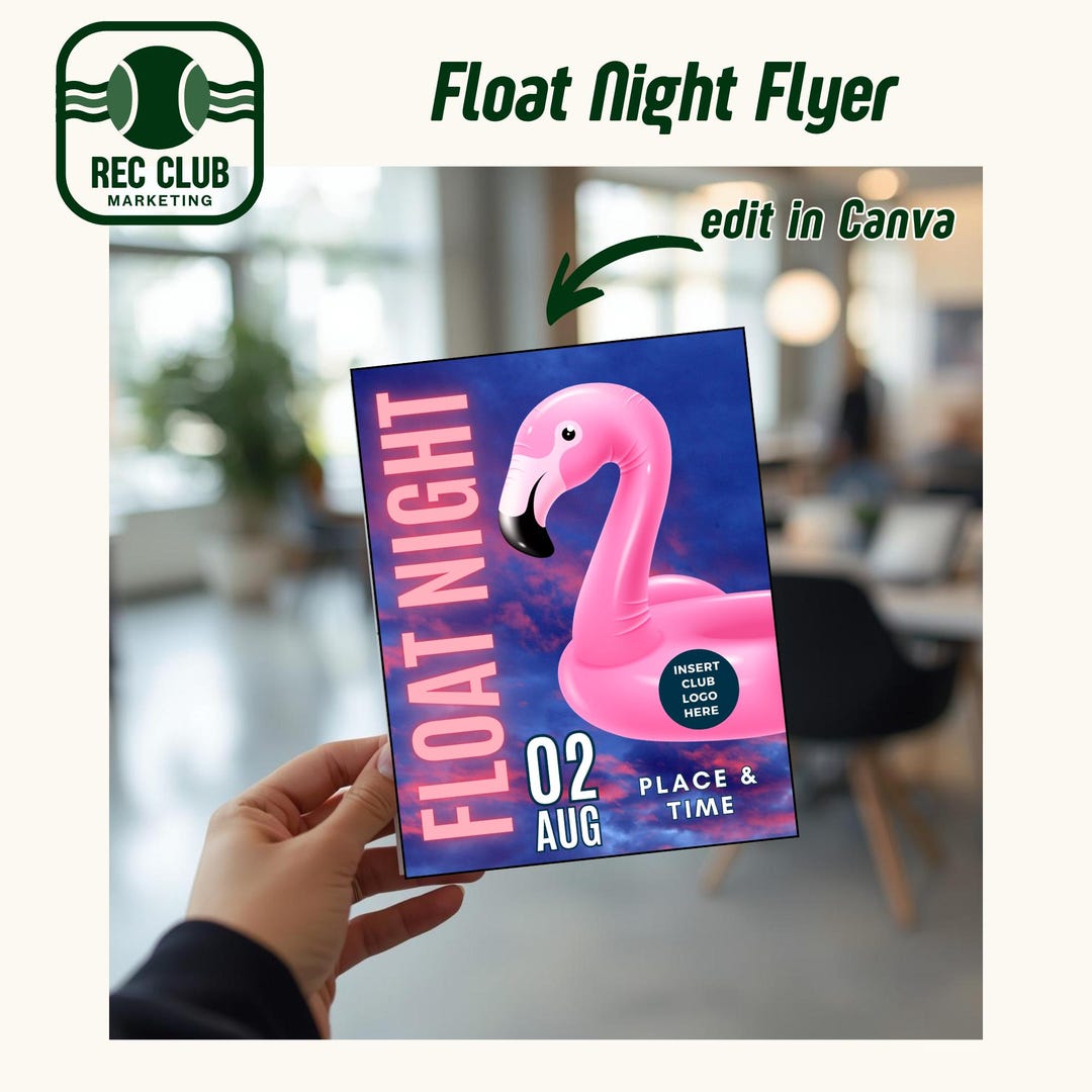 Float Night Social Flyer Template | Editable Canva Pool Party Flyer ...