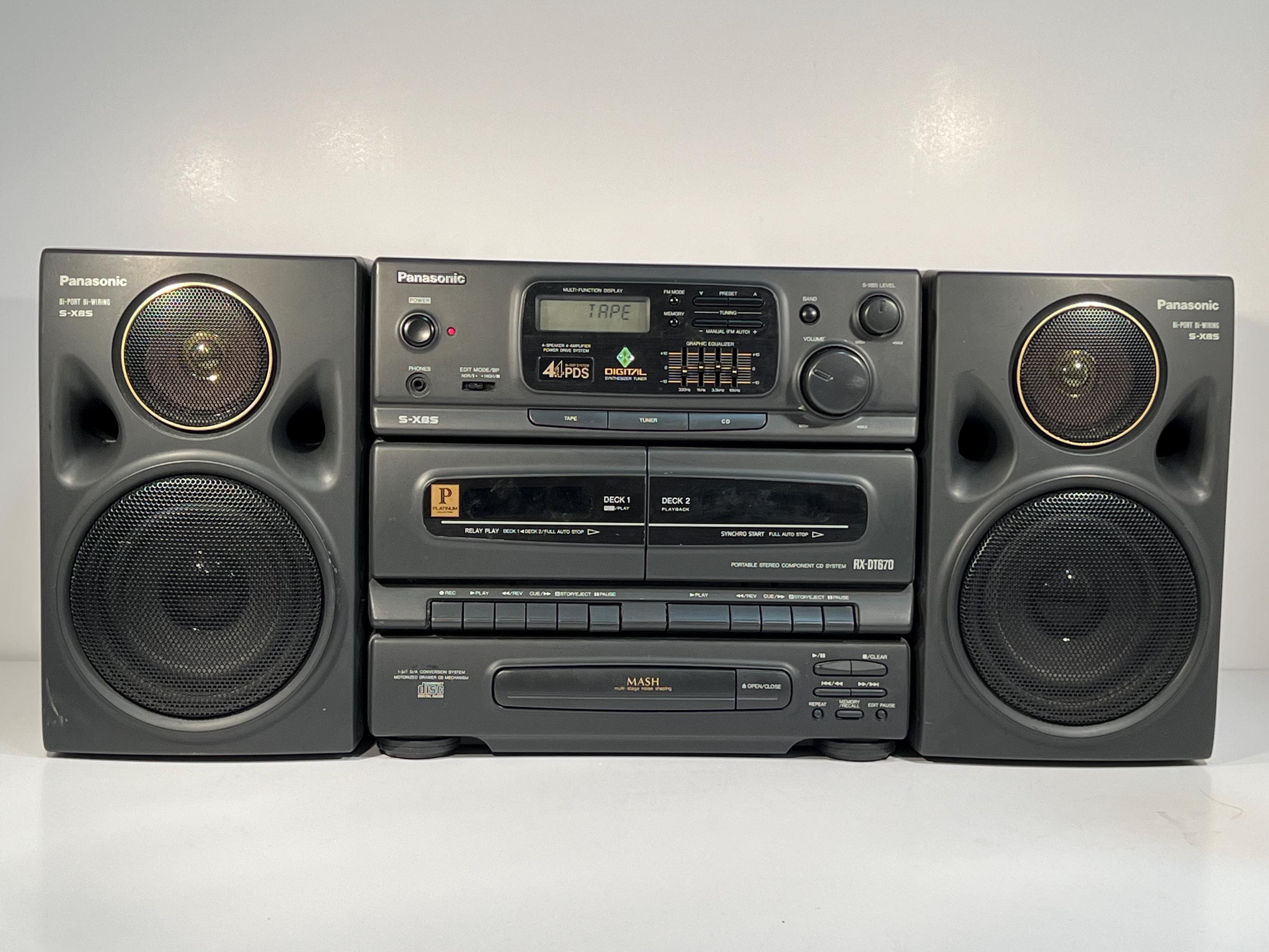 Sanjo M4100LU Ghetto Blaster – BoomBox Vintage Années 80 – Radio Fonctionne, K7 à Nettoyer