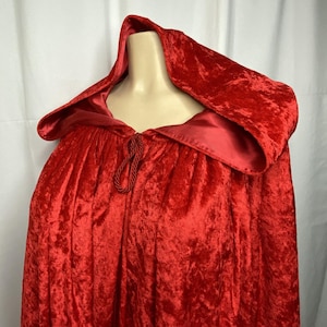 Red velvet satin cloak cape