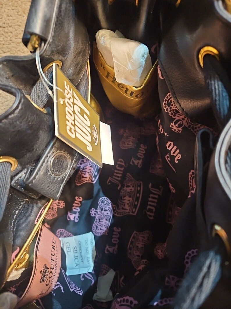 Juicy Couture Daydreamer Vintage Y2K Black Velour Crown Bag With Wallet image 7
