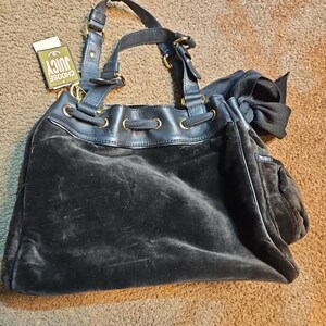Juicy Couture Daydreamer Vintage Y2K Black Velour Crown Bag With Wallet image 4