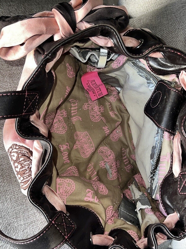 Vintage Juicy Couture BOLSA de terciopelo ROSA Y2K Barbiecore imagen 3