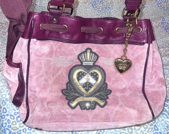 Vintage rosa Juicy Couture bolso bolso bolso Satchel Velour Y2K Daydreamer